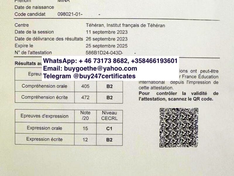 WhatsApp: +46731738682, +358466193601) Buy TEF Test in Vancouver, Edmonton, Buy DELF, DALF A1 Language Certificate in Toronto, Buy French Proficiency Test in Ottawa,  Buy DELF A1-A2 Certificate Online in Québec City, buy registered TEF AND TCF Certificate