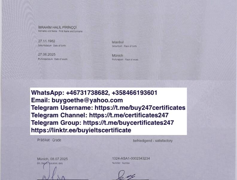 WhatsApp: +358466193601, +46731738682) Buy Goethe a1, a2, b1, b2, c1, c2, certificate online in Munich, Buy Original Telc Certificate in Hamburg, Buy Goethe,Telc Certificate Online in Frankfurt, Telc A1, A2, B1, B2, C1, C2 Certificate in Cologne, Buy DSH